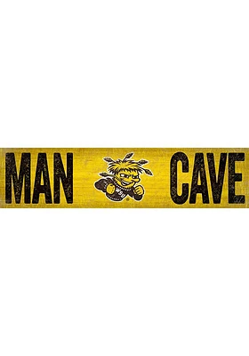 Wichita State Shockers Man Cave 6x24 Sign - Yellow