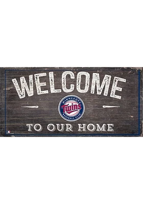 Minnesota Twins Welcome Distressed Sign - Blue