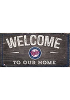 Minnesota Twins Welcome Distressed Sign - Blue