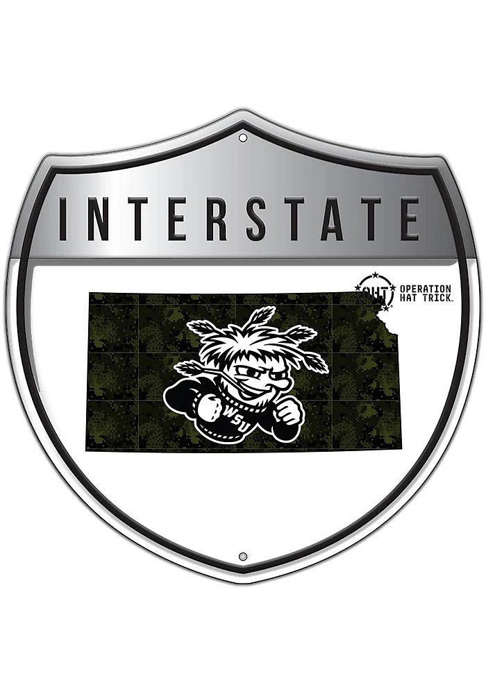 Wichita State Shockers 24in OHT Camo Interstate Sign - Yellow