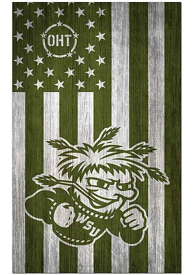 Wichita State Shockers 11x19 OHT Military Flag Sign - Yellow