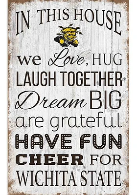 Wichita State Shockers In This House 11x19 Sign - Yellow