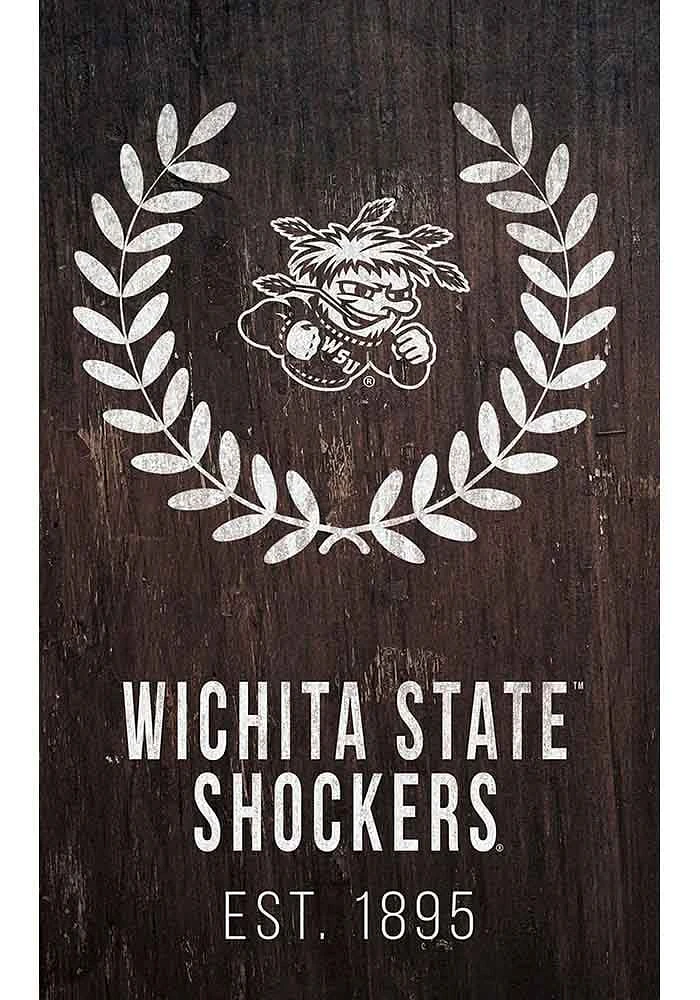Wichita State Shockers Laurel Wreath Sign - Yellow