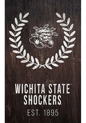 Wichita State Shockers Laurel Wreath Sign - Yellow