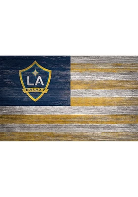 LA Galaxy Distressed Flag 11x19 Sign - Blue