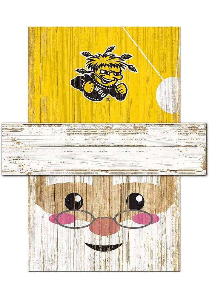 Wichita State Shockers Santa Head Sign - Yellow
