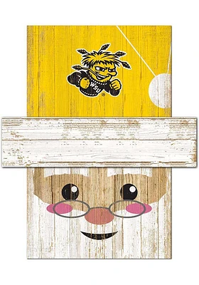 Wichita State Shockers Santa Head Sign - Yellow
