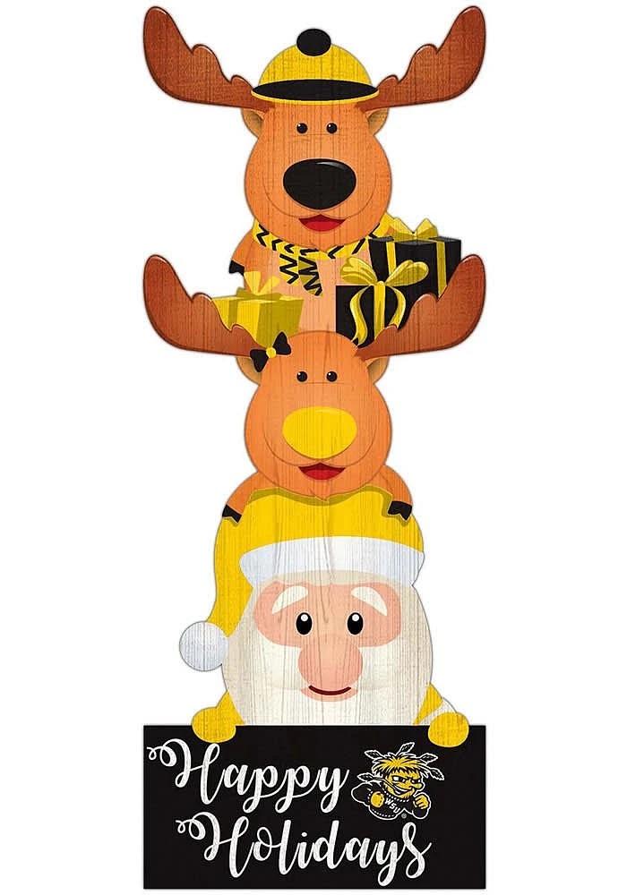 Wichita State Shockers 31 Inch Santa Stack Leaner Sign - Yellow