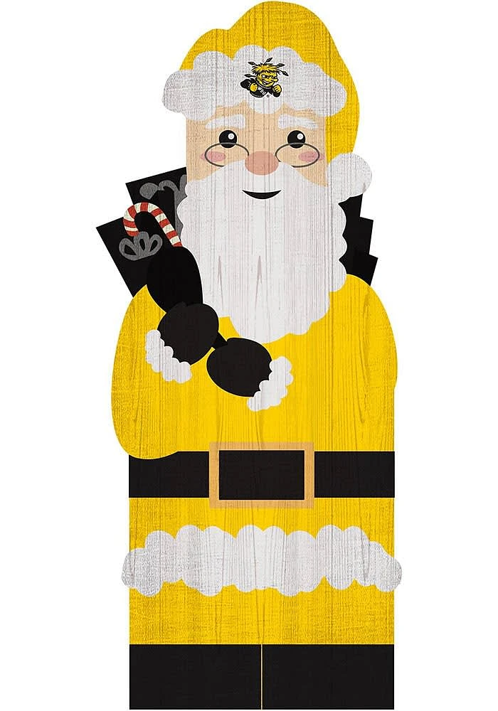 Wichita State Shockers 31 Inch Santa Leaner Sign - Yellow