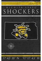 Wichita State Shockers Coordinates 17x26 Sign - Yellow