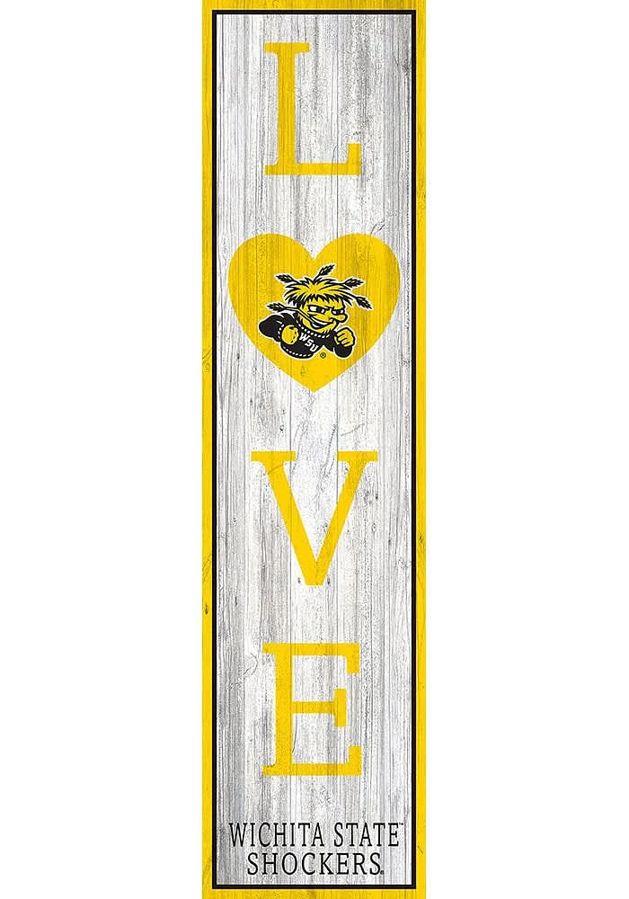 Wichita State Shockers 48 Inch Love Leaner Sign - Yellow