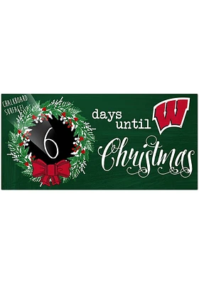 Wisconsin Badgers Chalk Christmas Countdown Sign - Red