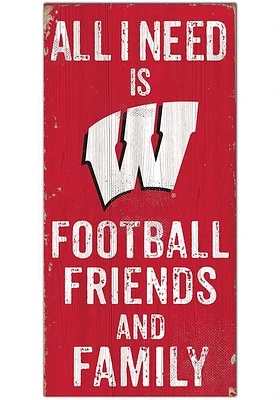 Wisconsin Badgers Football Friends and Family Sign - Red