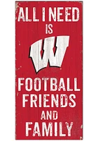 Wisconsin Badgers Football Friends and Family Sign - Red