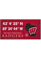 Wisconsin Badgers Horizontal Coordinate Sign - Red
