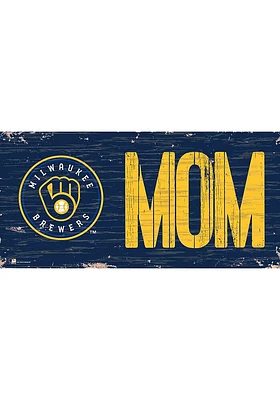 Milwaukee Brewers MOM Sign - Navy Blue