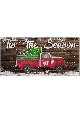 Wisconsin Badgers Tis the Season 6x12 Sign - Red