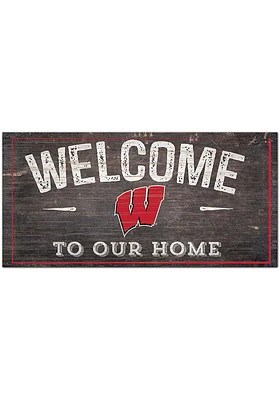 Wisconsin Badgers Welcome Distressed Sign - Red