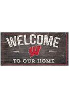 Wisconsin Badgers Welcome Distressed Sign - Red