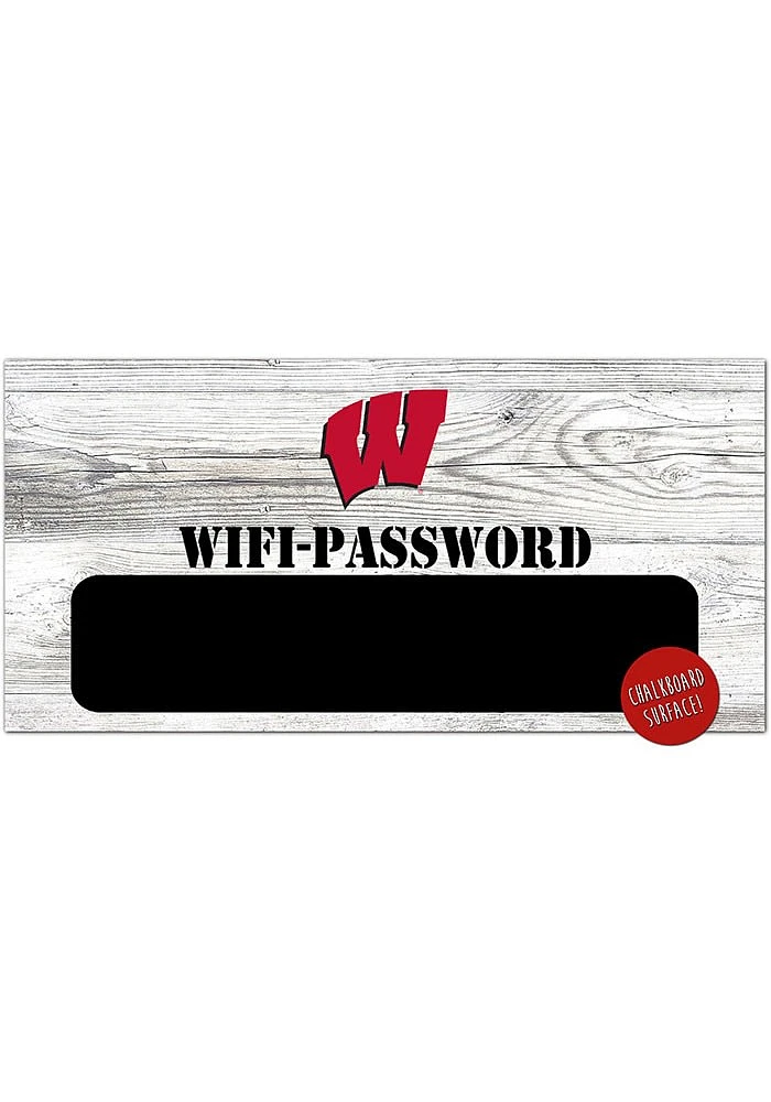Wisconsin Badgers Wifi Password 6x12 Sign - Red