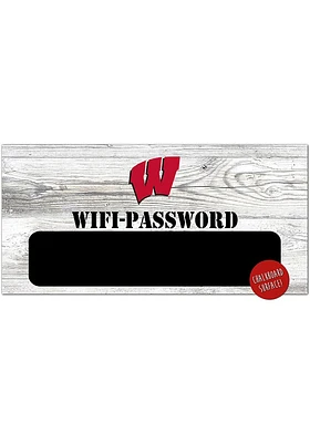 Wisconsin Badgers Wifi Password 6x12 Sign - Red