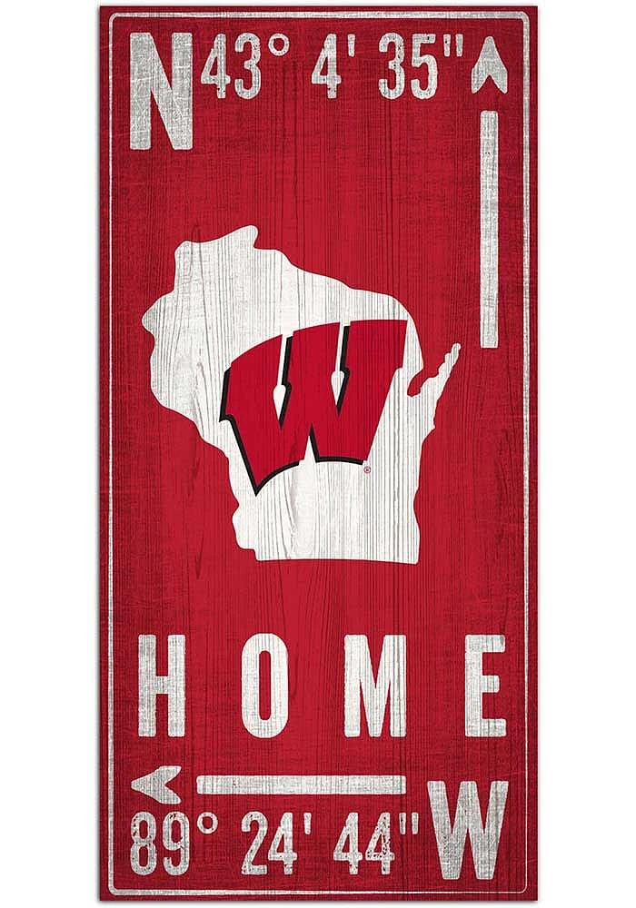 Wisconsin Badgers Coordinate Sign - Red