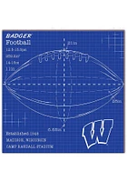 Wisconsin Badgers Ball Blueprint Sign - Red