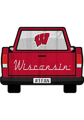 Wisconsin Badgers Truck Back Cutout Sign - Red