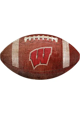 Wisconsin Badgers Baseball Shaped Sign - Red