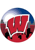 Wisconsin Badgers Landscape Circle Sign - Red