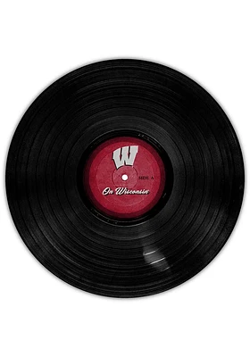 Wisconsin Badgers 12 Inch Vinyl Circle Sign - Red