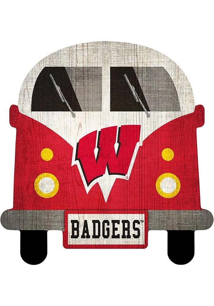 Wisconsin Badgers Team Bus Sign - Red