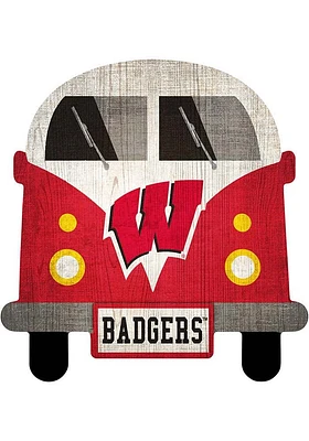 Wisconsin Badgers Team Bus Sign - Red