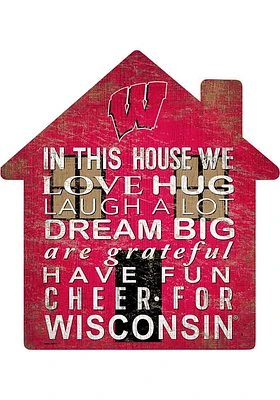 Wisconsin Badgers 12 inch House Sign - Red