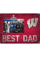 Wisconsin Badgers Best Dad Clip Picture Frame - Red