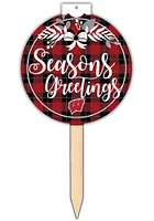 Wisconsin Badgers Seasons Greetings Sign - Red