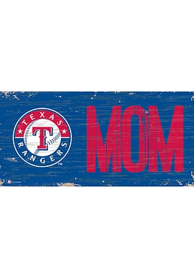 Texas Rangers MOM Sign - Blue