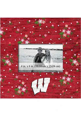 Wisconsin Badgers Floral Picture Frame - Red