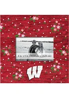 Wisconsin Badgers Floral Picture Frame - Red