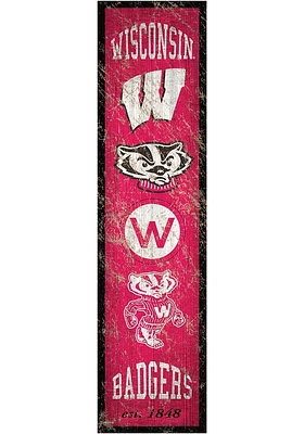 Wisconsin Badgers Heritage Banner 6x24 Sign - Red