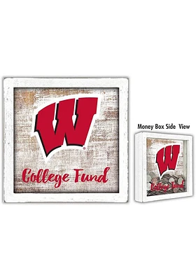 Wisconsin Badgers College Fund Box Sign - Red