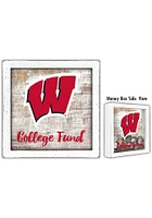 Wisconsin Badgers College Fund Box Sign - Red