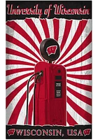 Wisconsin Badgers Retro Pump Location Sign - Red