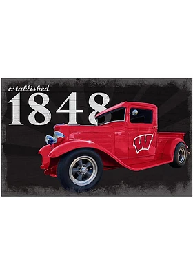 Wisconsin Badgers Established Truck Sign - Red