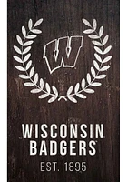 Wisconsin Badgers Laurel Wreath Sign - Red