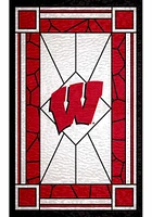 Wisconsin Badgers Stained Glass Sign - Red