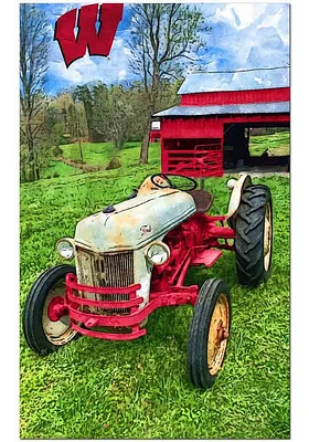 Wisconsin Badgers Farmscape Sign - Red