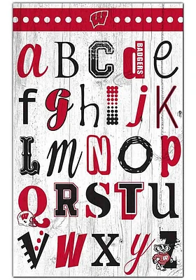 Wisconsin Badgers Alphabet Sign - Red