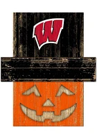Wisconsin Badgers Pumpkin Head Sign - Red