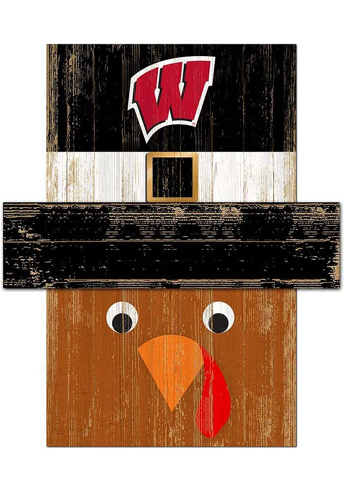 Wisconsin Badgers Turkey Head Sign - Red